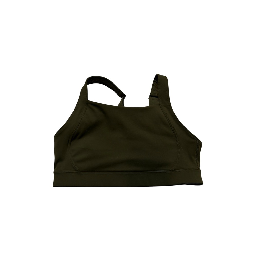 Old Navy Women's Sports Bra Dark Hunter Green Square High Neck Stretch